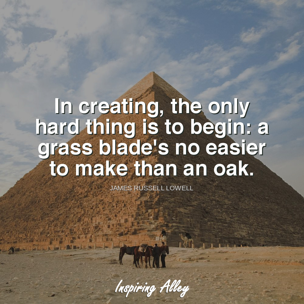 James Russell Lowell Quote | In creating, the - Inspiring Alley